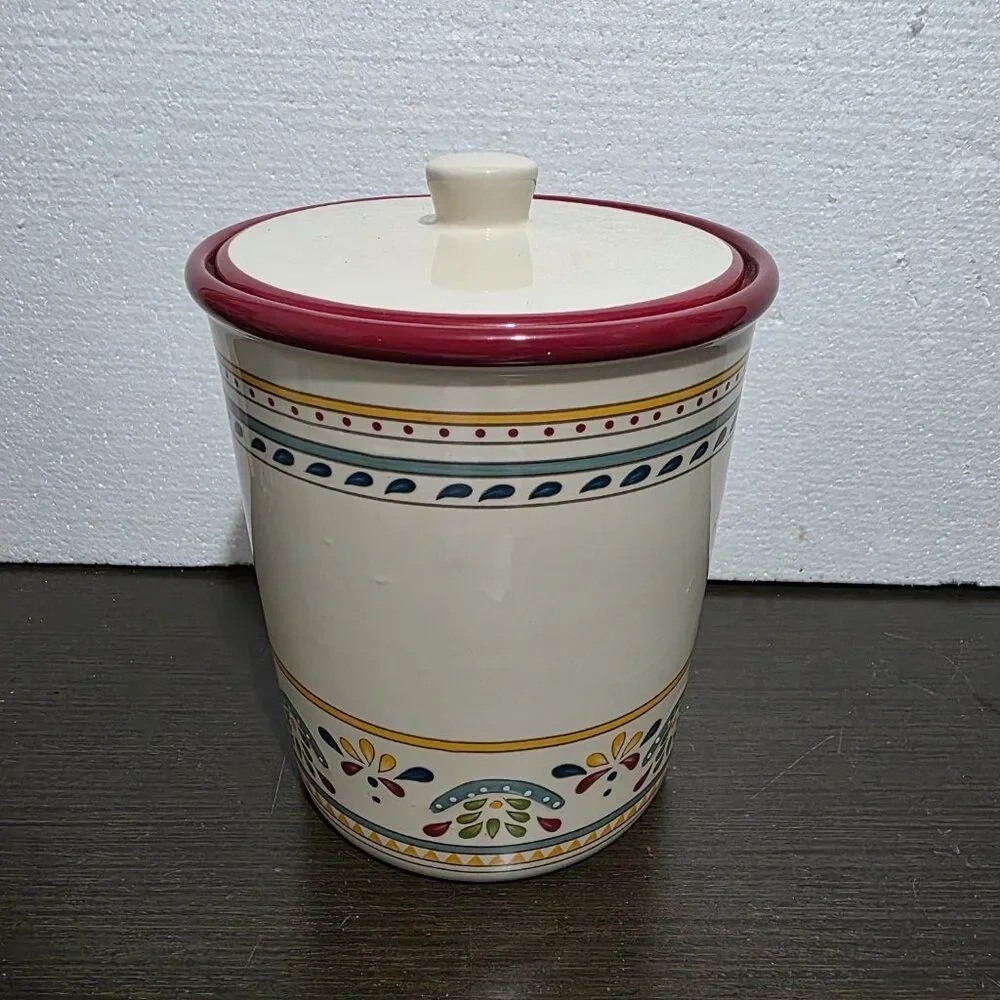 Bobby Flay Sevilla Set of 2 Canisters & Lids Painted
